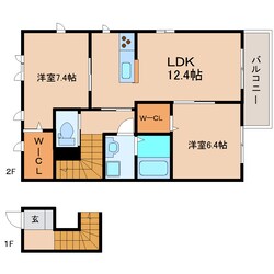 清水駅 バス10分  栗田家具センター前下車：停歩13分 2階の物件間取画像